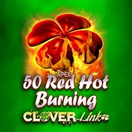 50 Red Hot Burning Clover Links slot logo by Novomatic at Zeus Bingo